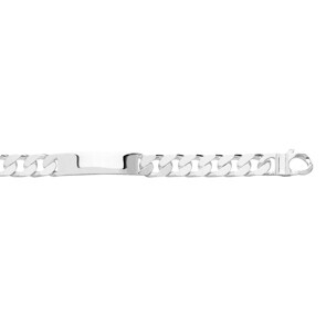 Bracelet gourmette 4 faces à graver Argent 925 rhodié 11.0mm