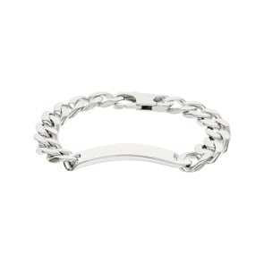 Gravurarmband Panzer 4-seitig 925 Silber rhodiniert 11.0mm