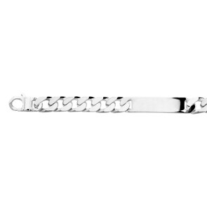 Bracelet gourmette 4 faces à graver Argent 925 rhodié 12.0mm