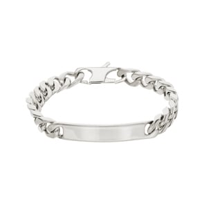 Gravurarmband Panzer 4-seitig 925 Silber rhodiniert 6.0mm