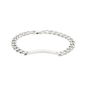 Gravurarmband Panzer 4-seitig 925 Silber rhodiniert 7.0mm