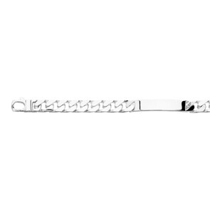 Bracelet gourmette 4 faces à graver Argent 925 rhodié 8.0mm