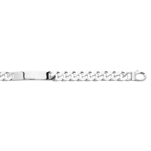 Bracelet gourmette 4 faces à graver Argent 925 rhodié 9.0mm