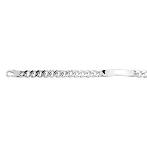 Bracelet gourmette à graver Argent 925 rhodié 6.0mm