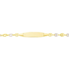 Gravurarmband Schiffsanker 750/18 K Gelb-/Weissgold 3.0mm - 14cm