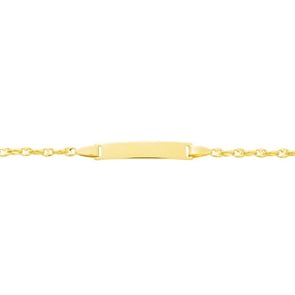 Gourmette bébé grain de café or jaune 750/18 ct 2.1mm - 14cm