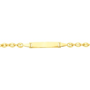 Gourmette bébé grain de café or jaune 750/18 ct 3.6mm - 14cm