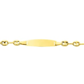 Gravurarmband Schiffsanker 750/18 K Gelbgold hohl 4.0mm - 14cm