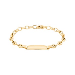 Gourmette bébé grain de café or jaune 750/18 ct creux 4.0mm - 14cm