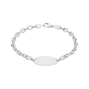 Gravurarmband Schiffsanker 925 Silber rhodiniert 5.3mm