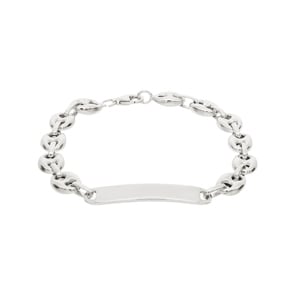 Gravurarmband Schiffsanker 925 Silber rhodiniert 7.5mm