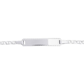 Gravurarmband Stäbchenpanzer 750/18 K Weissgold 2.1mm - 13cm