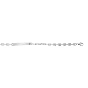 Gravurarmband Stäbchenpanzer 925 Silber rhodiniert 3.6mm