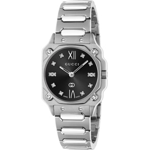 Gucci G-Flat Diamonds Schwarz 24mm