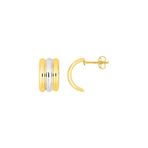 Halbcreolen 750/18 K Gelbgold bicolor