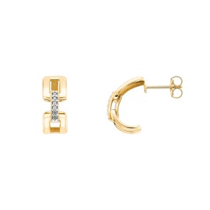 Halbkreolen 750/18 K Gelbgold mit Zirkonia