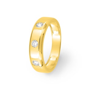 Herrenring 375/9 K Gelbgold mit Lab Grown Diamanten 0.30 ct