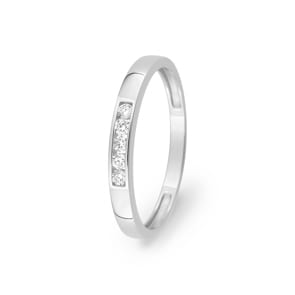 Herrenring 375/9 K Weissgold mit Lab Grown Diamanten 0.15 ct