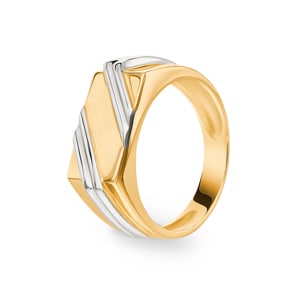 Herrenring 750/18 K Gelb-/Weissgold