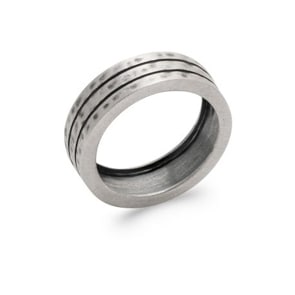 Herrenring Quantum 925 Silber gehämmert