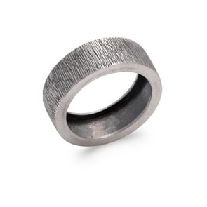 Herrenring Quantum 925 Silber Holzoptik