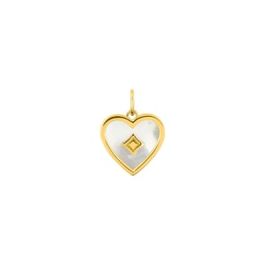 Herzanhänger 375/9 K Gelbgold mit Perlmutt