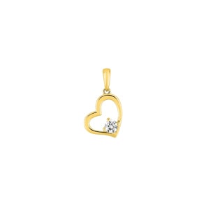 Herzanhänger 375/9 K Gelbgold mit Zirkonia