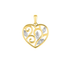 Herzanhänger 375/9 K Gelbgold mit Zirkonia