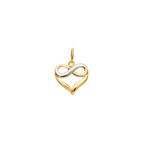 Herzanhänger 750/18 K Gelb- und Weissgold, Infinity