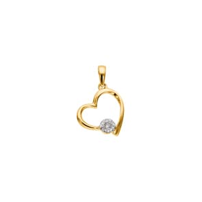 Herzanhänger 750/18 K Gelbgold mit Diamanten 0.05 ct H/si