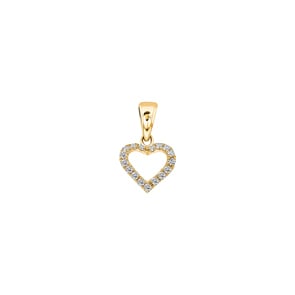 Herzanhänger 750/18 K Gelbgold mit Diamanten 0.11 ct H/si