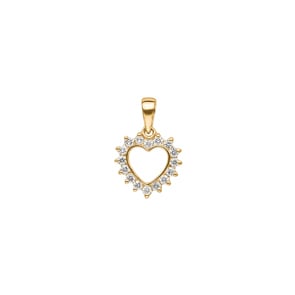 Herzanhänger 750/18 K Gelbgold mit Diamanten 0.21 ct H/si