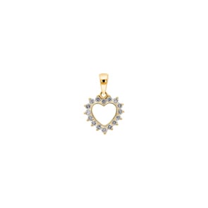 Herzanhänger 750/18 K Gelbgold mit Diamanten 0.26 ct H/si