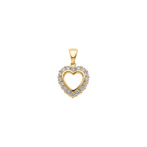 Herzanhänger 750/18 K Gelbgold mit Diamanten 0.31 ct H/si