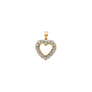 Herzanhänger 750/18 K Gelbgold mit Diamanten 0.75 ct H/si