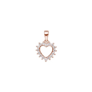 Herzanhänger 750/18 K Roségold mit Diamanten 0.26 ct H/si