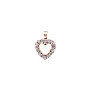 Herzanhänger 750/18 K Roségold mit Diamanten 0.75 ct H/si