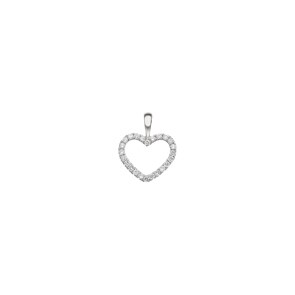 Herzanhänger 750/18 K Weissgold mit Diamanten 0.11 ct H/si