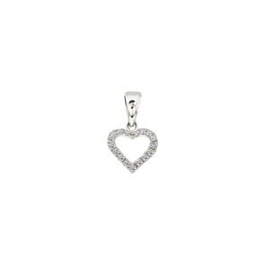 Herzanhänger 750/18 K Weissgold mit Diamanten 0.11 ct H/si