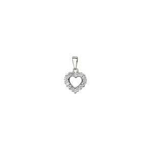 Herzanhänger 750/18 K Weissgold mit Diamanten 0.15 ct H/si