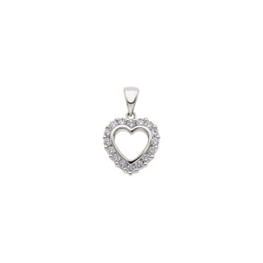 Herzanhänger 750/18 K Weissgold mit Diamanten 0.31 ct H/si