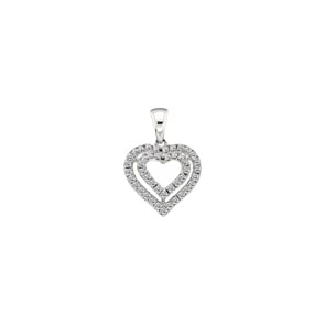 Herzanhänger 750/18 K Weissgold mit Diamanten 0.31 ct H/si