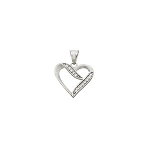 Herzanhänger 750/18 K Weissgold mit Zirkonia