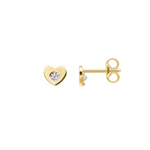 Herzohrstecker 375/9 K Gelbgold mit Zirkonia