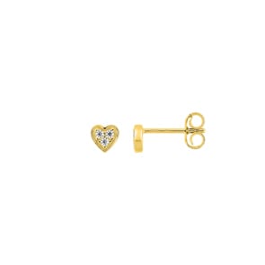 Herzohrstecker 375/9 K Gelbgold mit Zirkonia