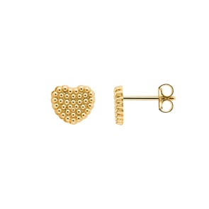Herzohrstecker 750/18 K Gelbgold