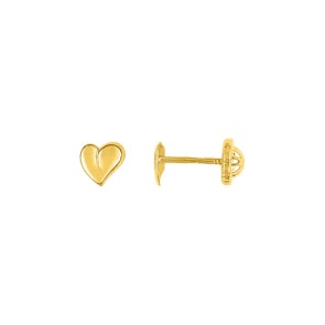 Herzohrstecker 750/18 K Gelbgold