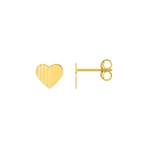 Herzohrstecker 750/18 K Gelbgold