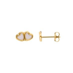 Herzohrstecker 750/18 K Gelbgold mit Perlmutt