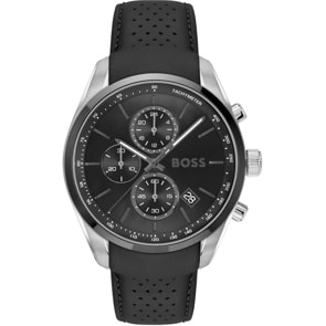 Hugo Boss Grand Prix Chronograph Leder Schwarz
